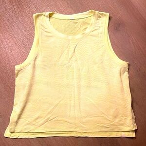 Lululemon ultra light waist length tank top, size 6, highlighter yellow
